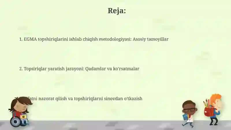EGMA xalqaro baholash dasturiga oid topshiriqlar ishlab chiqish metodikasi 2