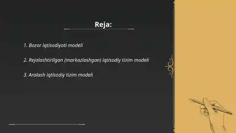 Iqtisodiy tizim modellari 2