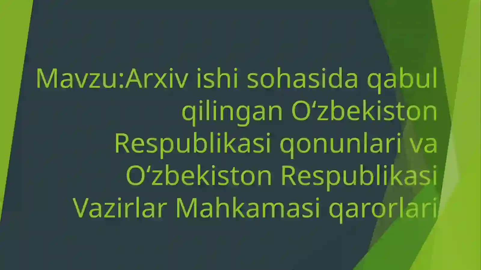 Arxivshunoslik yoʻnalishi 1-kurs talabasi 2