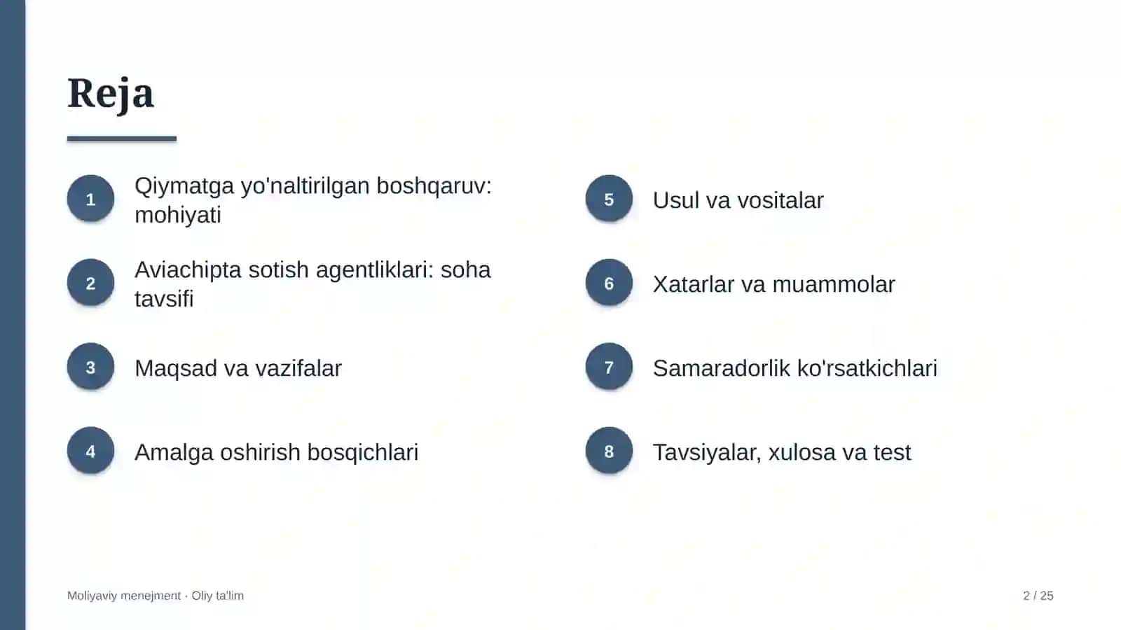 Aviachipta sotish agentliklarida korxona qiymatini oshirishga yo'naltirilgan boshqaruv 2