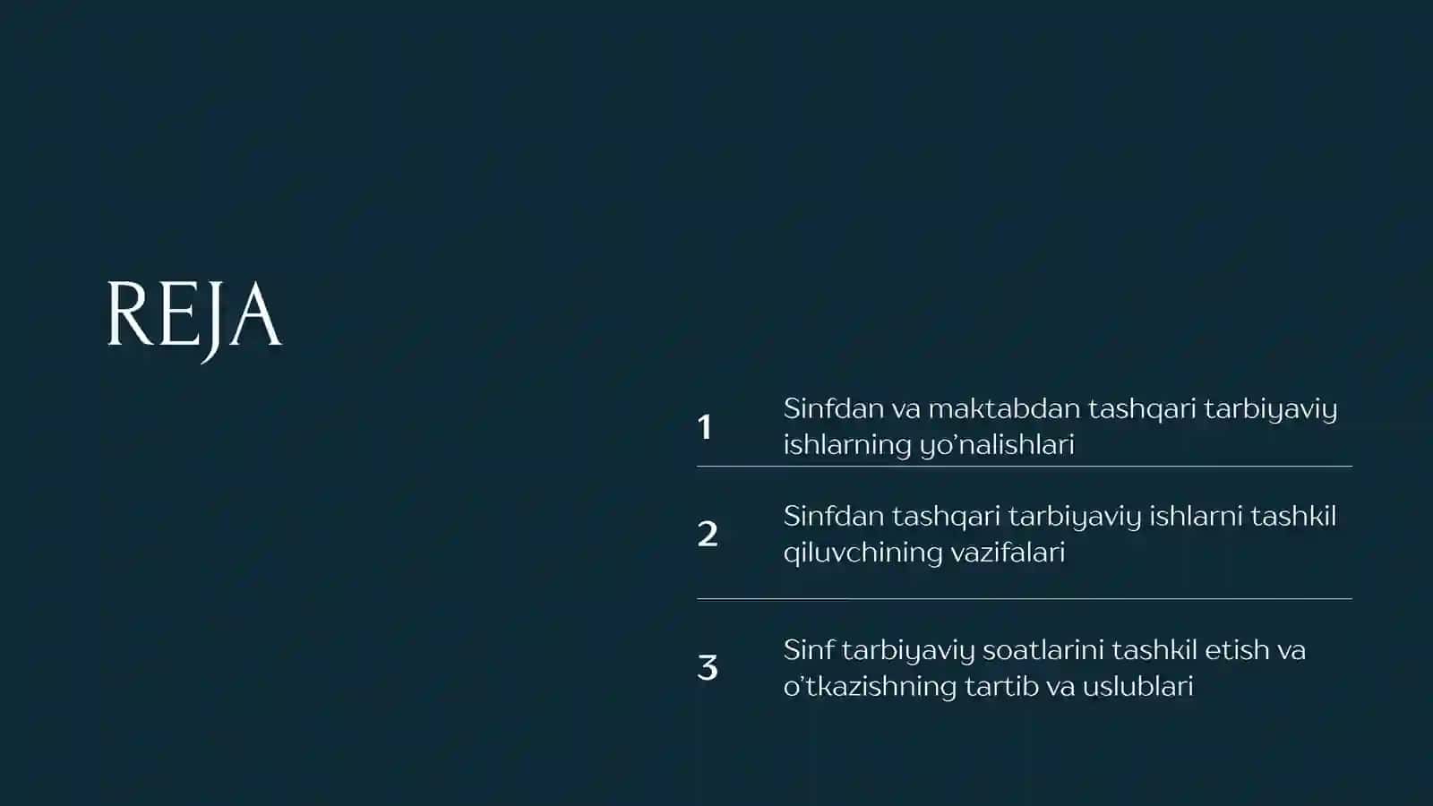 Sinf raxbarining ish faoliyati 2