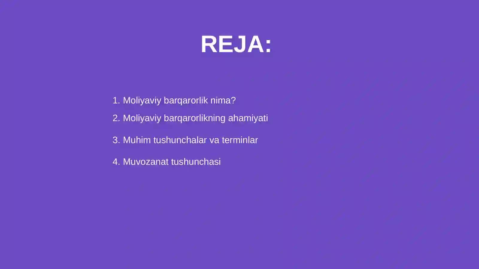 Moliyaviy barqarorlik va muazanat tushunchasi 2