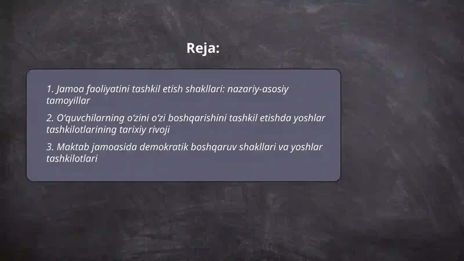 Jamoa faoliyatini tashkil etish shakllari 2