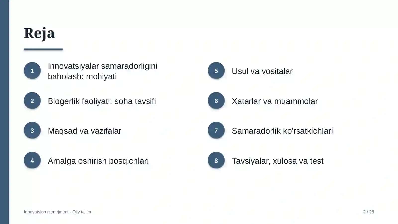 Blogerlik faoliyatida innovatsiyalar samaradorligini baholash 2