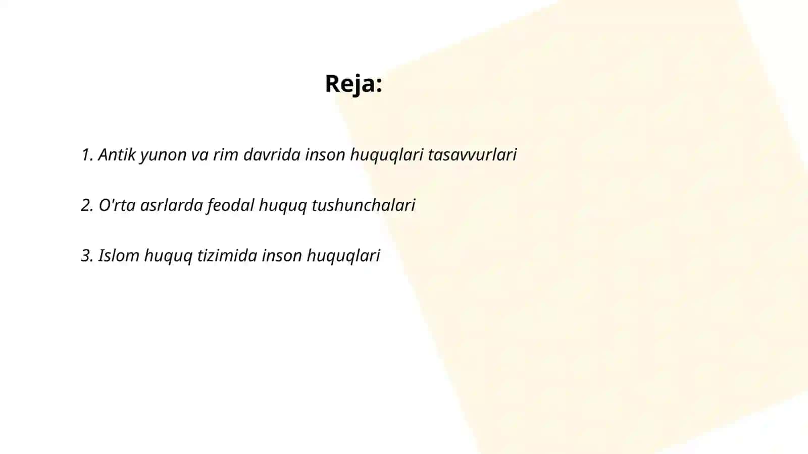 Inson huquqining rivojlanish tarixi 2