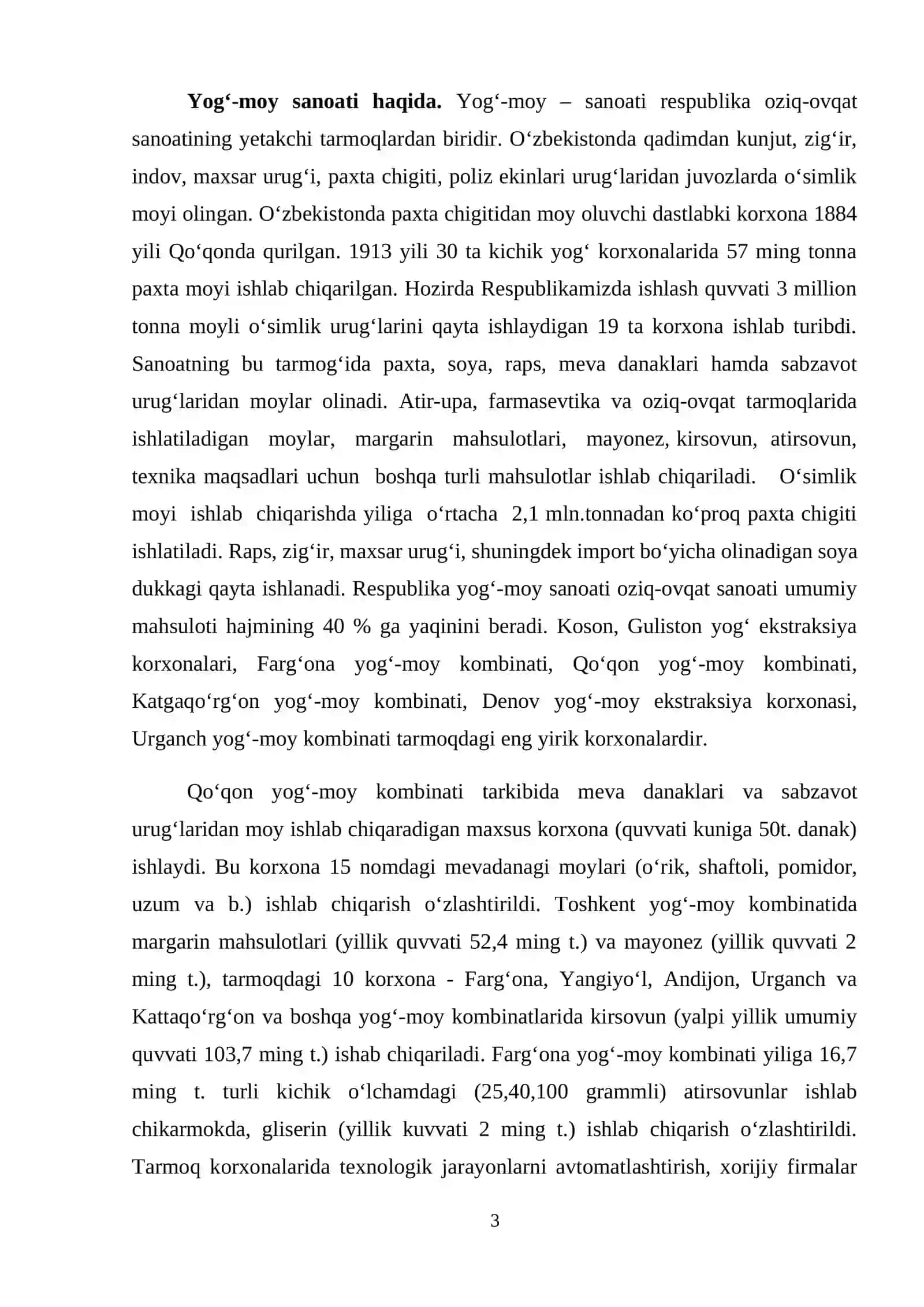 O’ZBEKISTONDA YOG'-MOY SANOATI KORXONALARI SAMARODORLIGINI OSHIRISH YO’LLARI 2