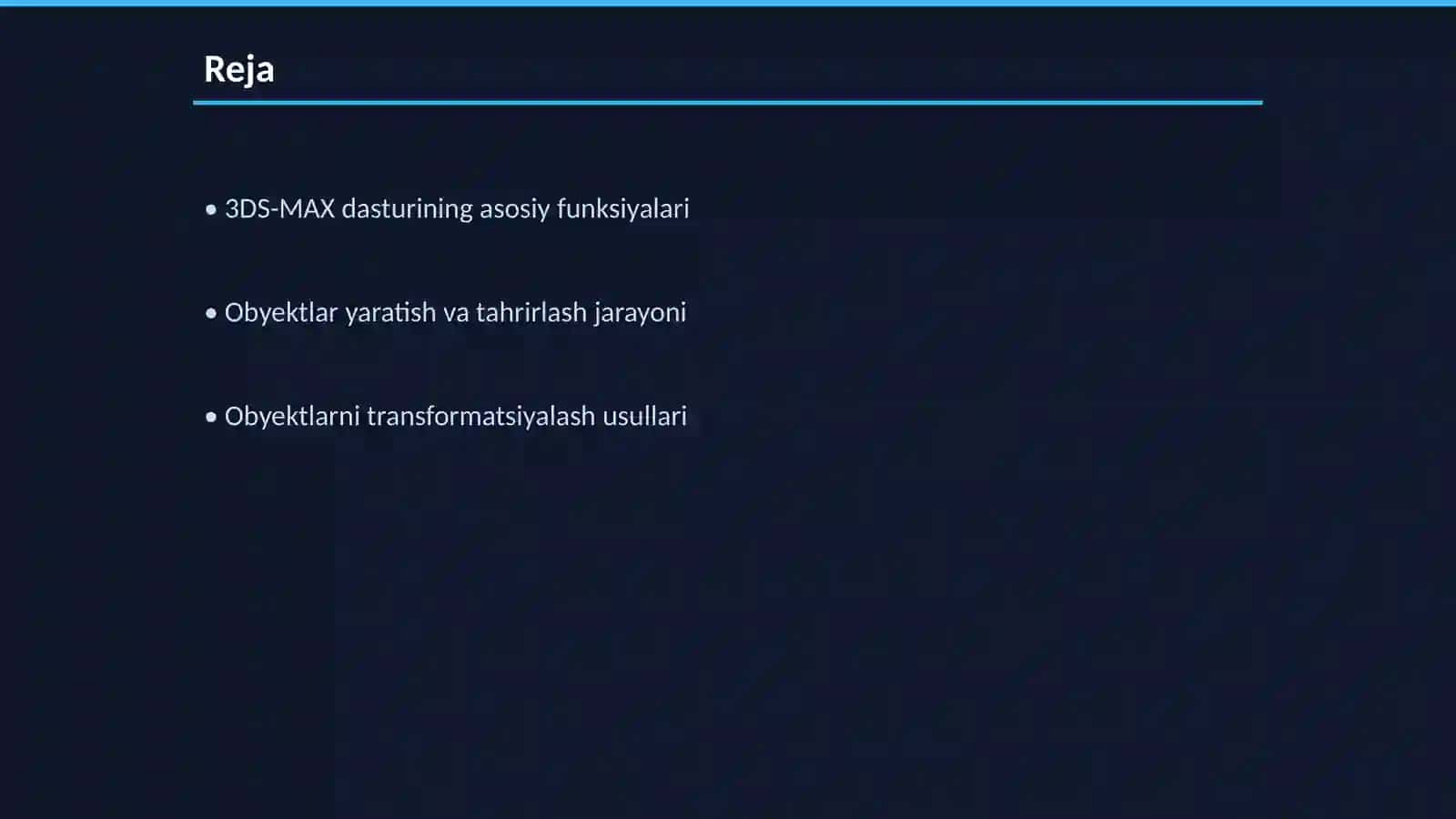 3DS-MAX dasturida obyektlar ustida bajarilgan operatsiyalar 2