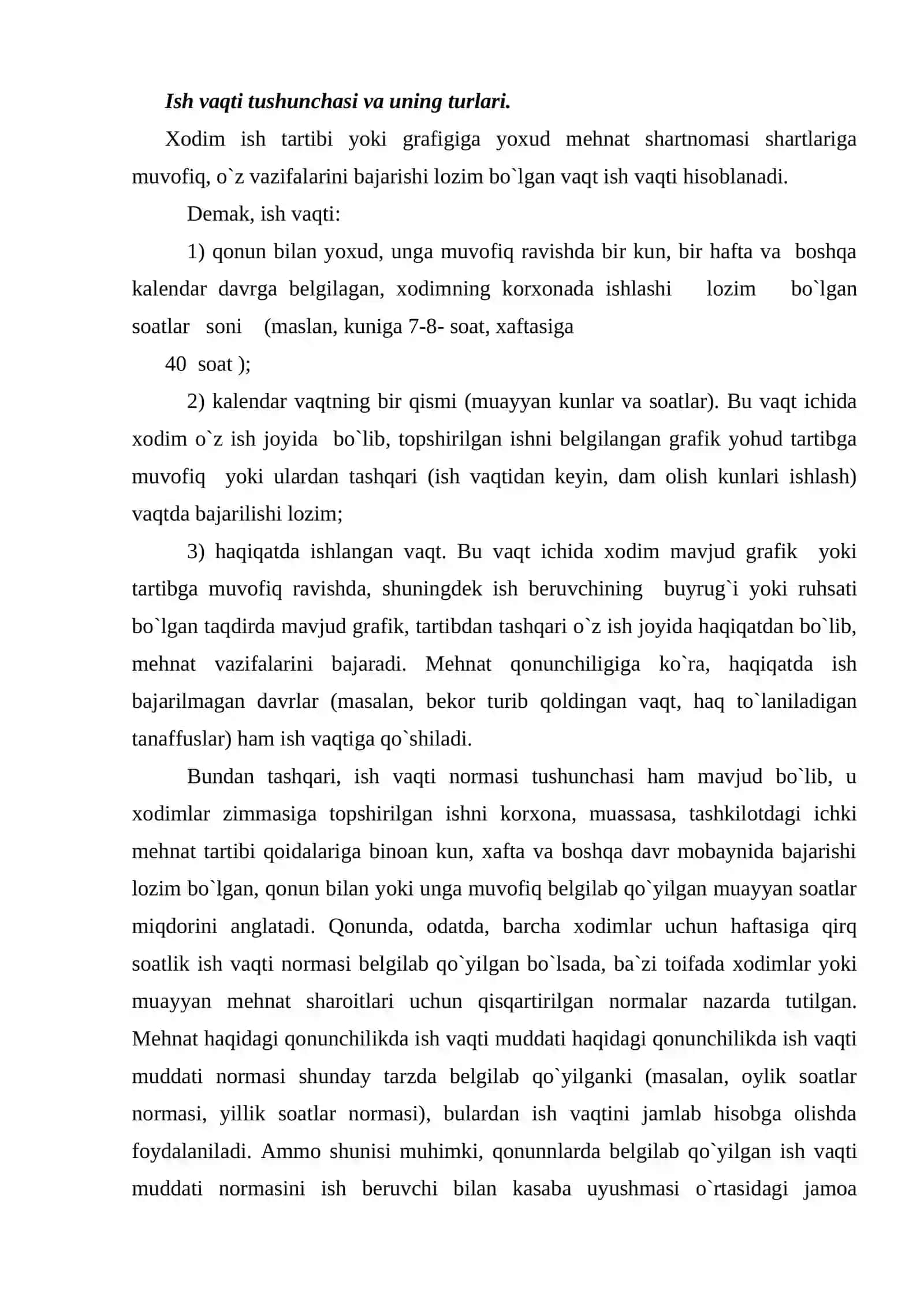Ish vaqti va dam olish vaqti 2
