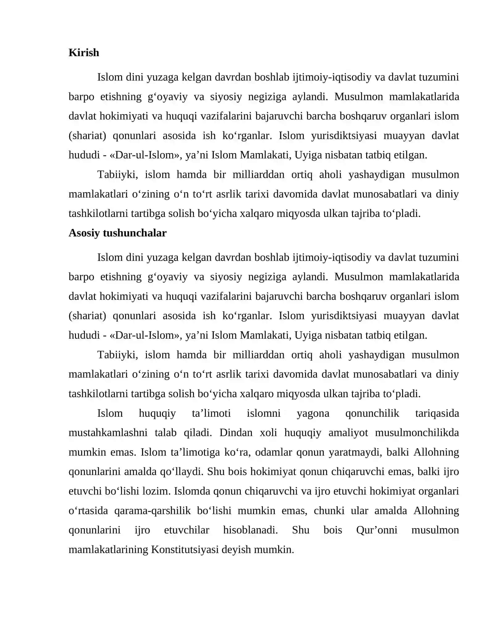 Islom huquqi va musulmon davlatlari 2