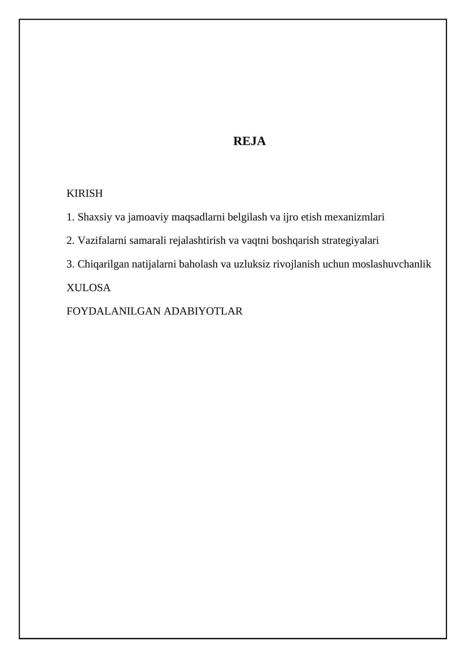 O'z-o'zini boshqarish va samaradorligi haqida 2