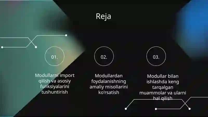 Python dasturlash tilida modullar bilan ishlash 2