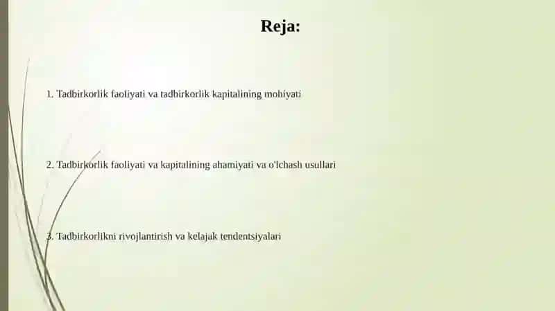 Tadbirkorlik faoliyati va tadbirkorlik kapitalining mohiyati 2