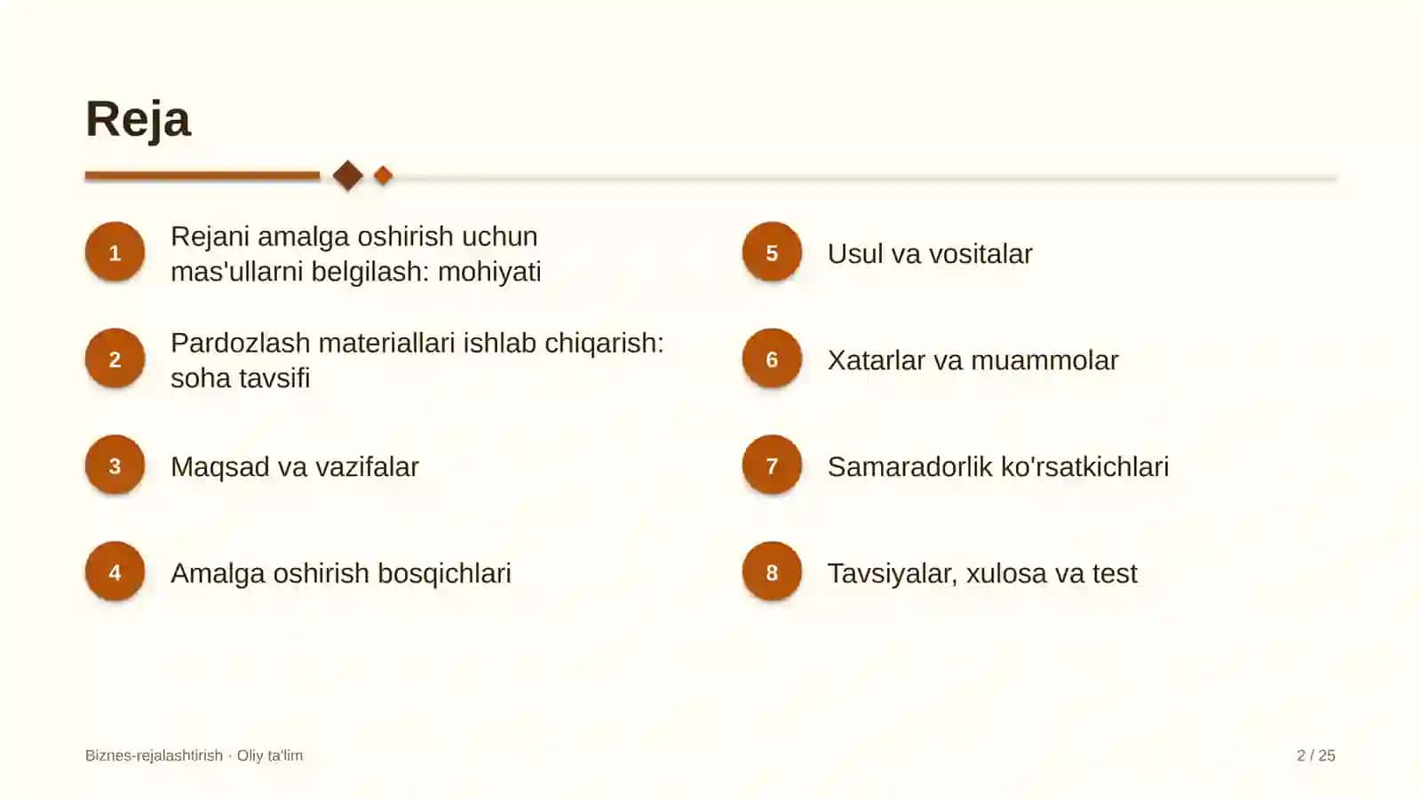 pardozlash materiallari ishlab chiqarishda rejani amalga oshirish uchun mas'ullarni belgilash 8175 2