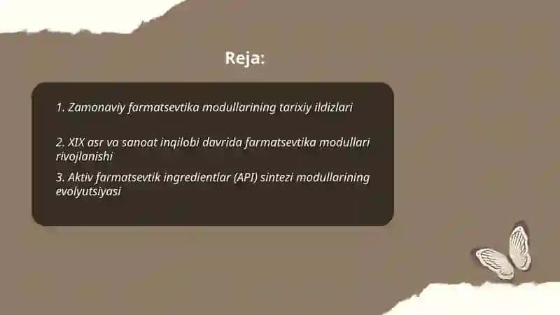 Hozirgi zamon farmatsevtika modullarining rivojlanish tarixi 2