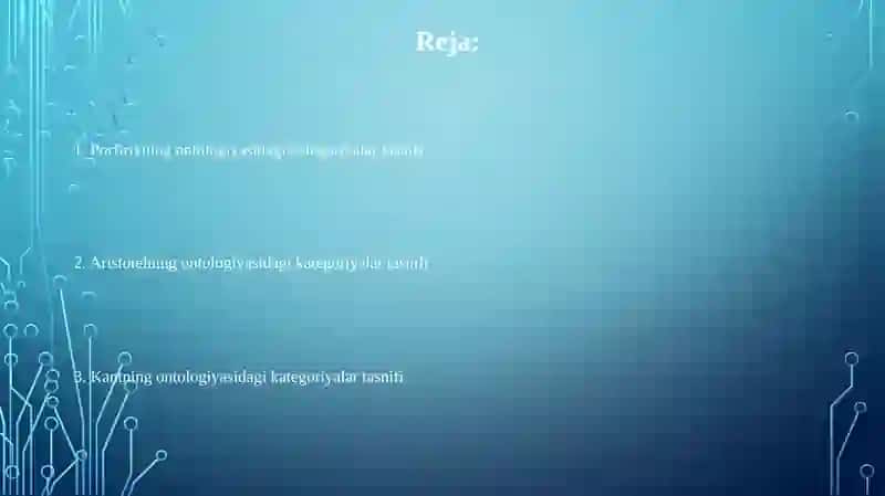 Kantning kategoriyalar tasnifi 2