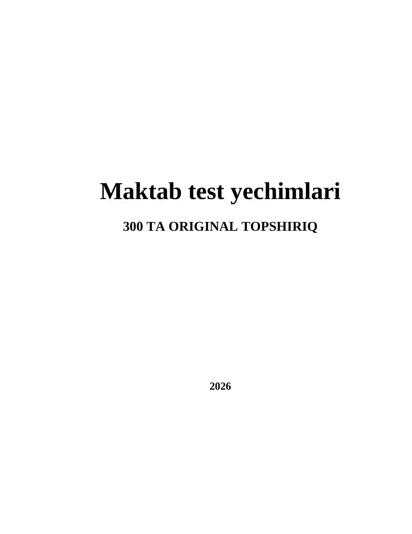 Maktab test yechimlari 2