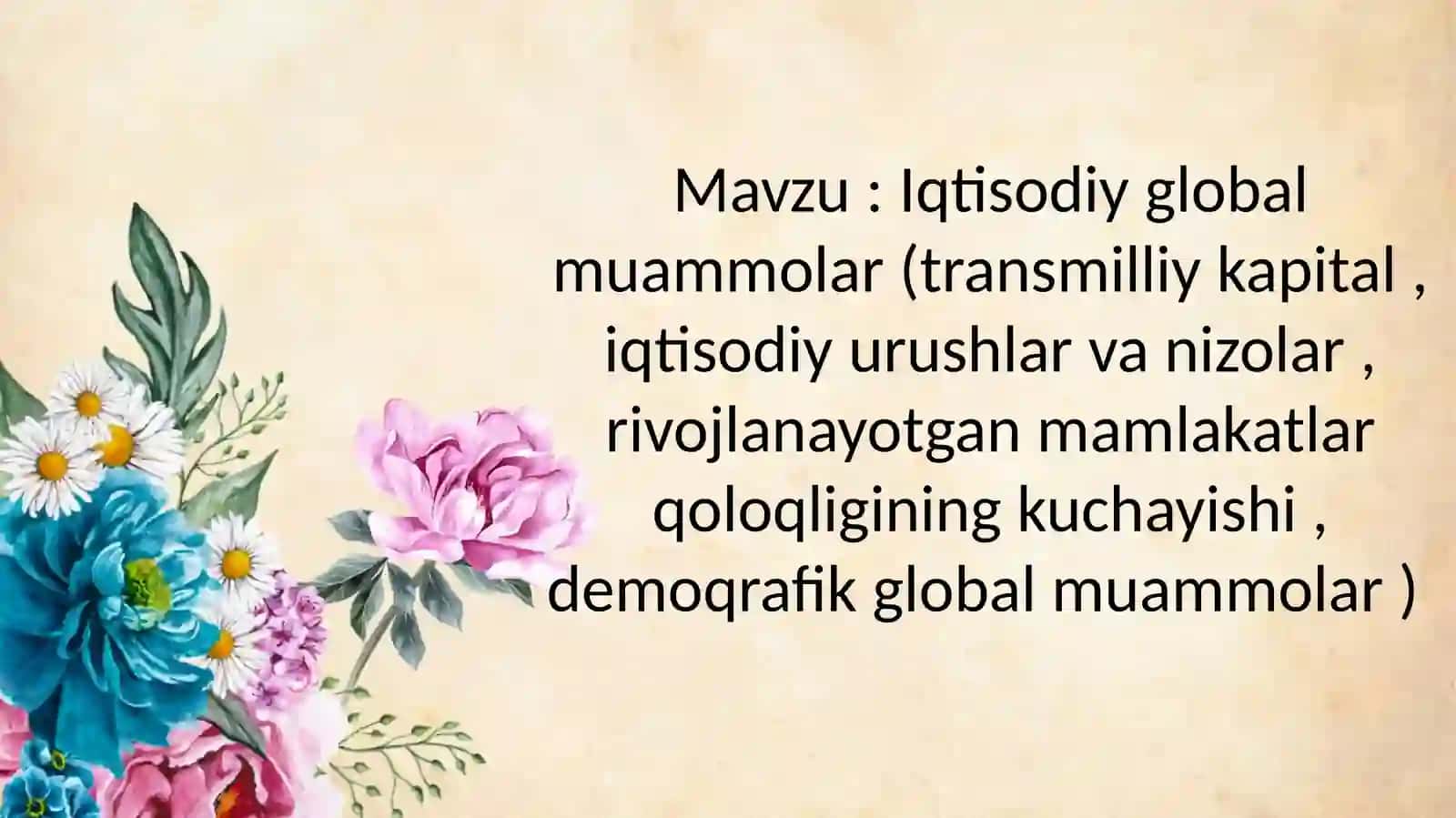 Iqtisodiy global muammolar 2