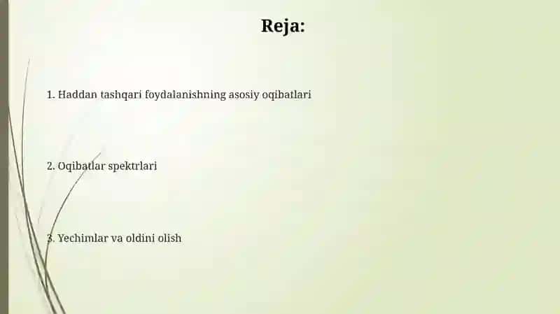 Tabiiy resurslardan ortiqcha foydalanishning oqibatlari 2