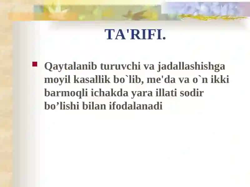 ME'DA VAO`N IKKIBARMOQLIICHAK YARAKASALLIGI TA'RIFI 2