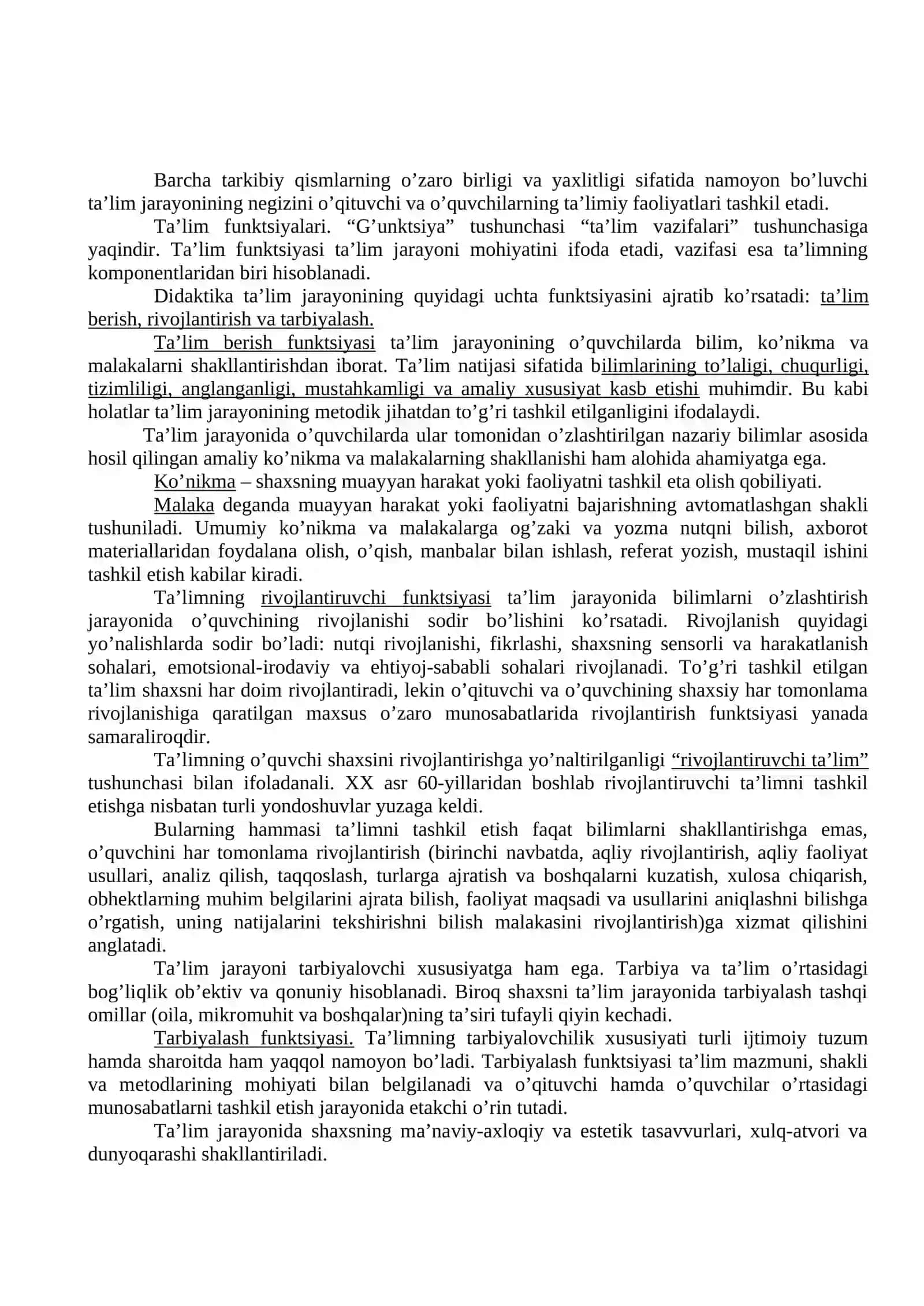 Ta’lim-tarbiya jarayoni yagona tizim sifatida 2