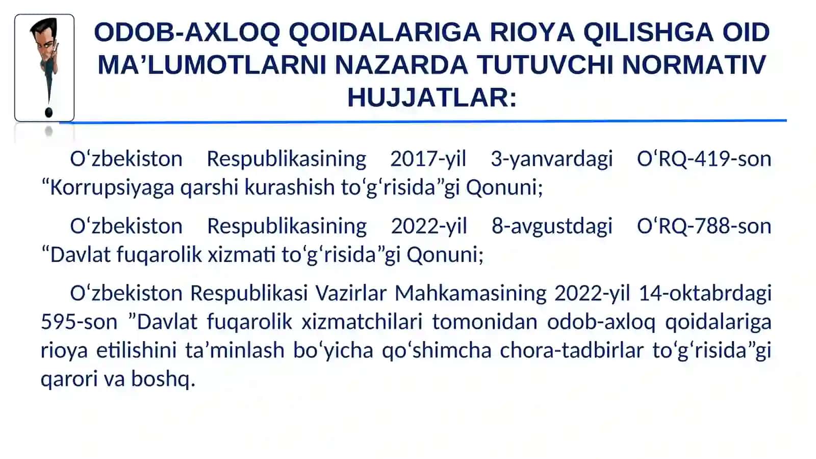 Odob-axloq qoidalari va ularga rioya qilmaslik uchun javobgarlik 2