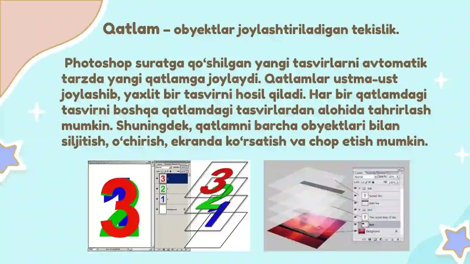 QATLAMLAR BILAN ISHLASH 2
