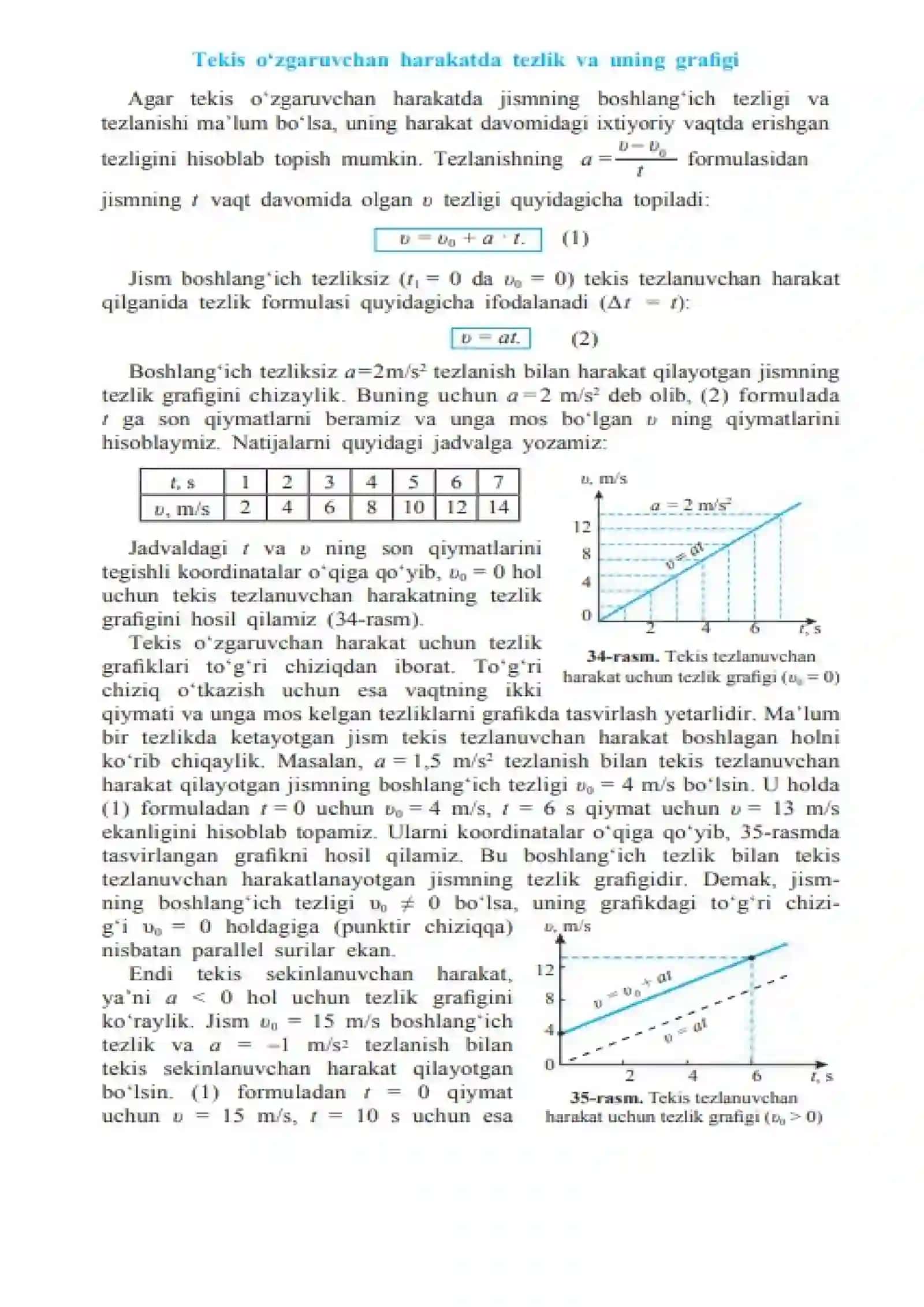 To’g’ri chiziqli tekis o’zgaruvchan harakat va jismlarning vertikal harakati 2