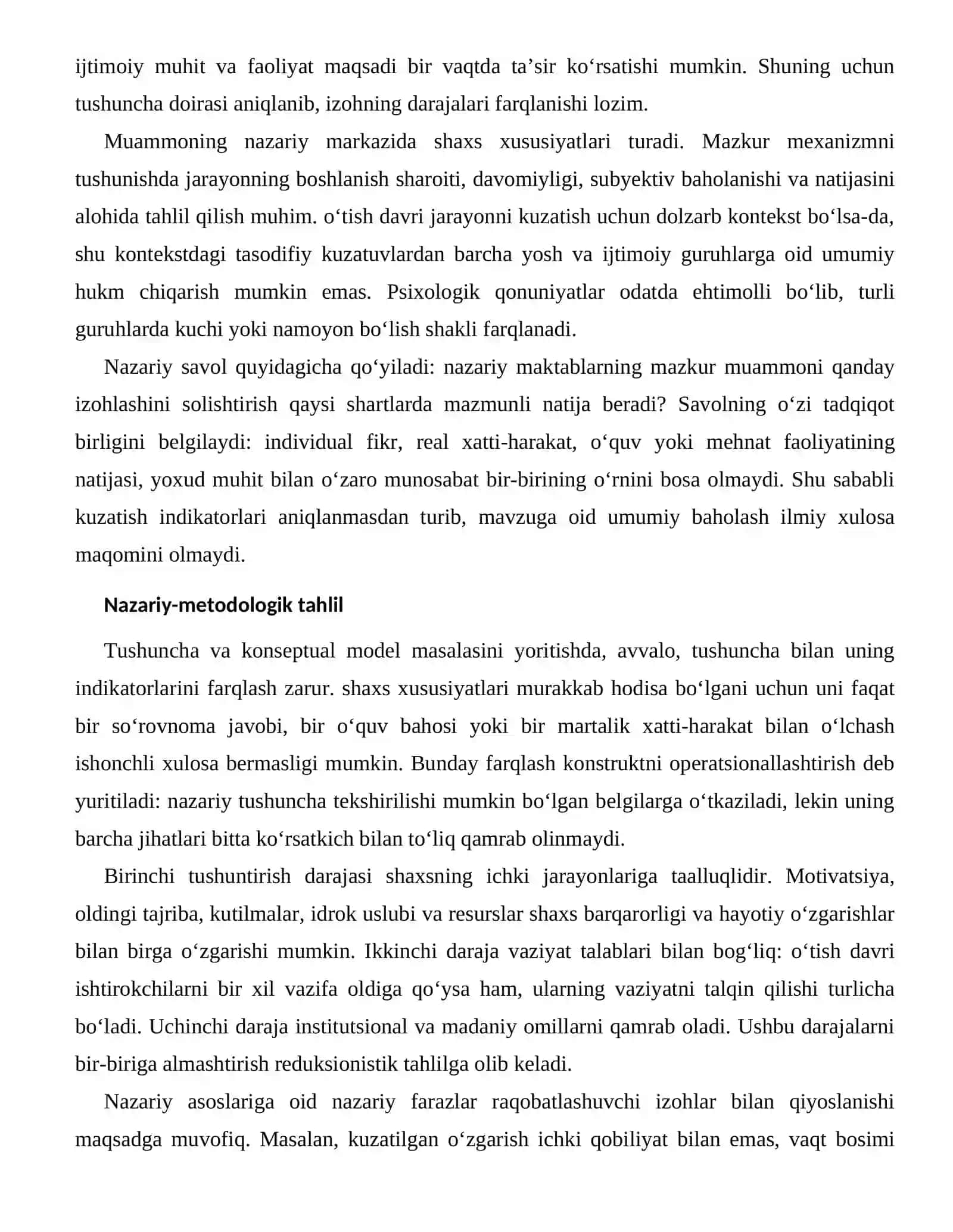 SHAXS BARQARORLIGI VA HAYOTIY O‘ZGARISHLARNING NAZARIY ASOSLARI 2