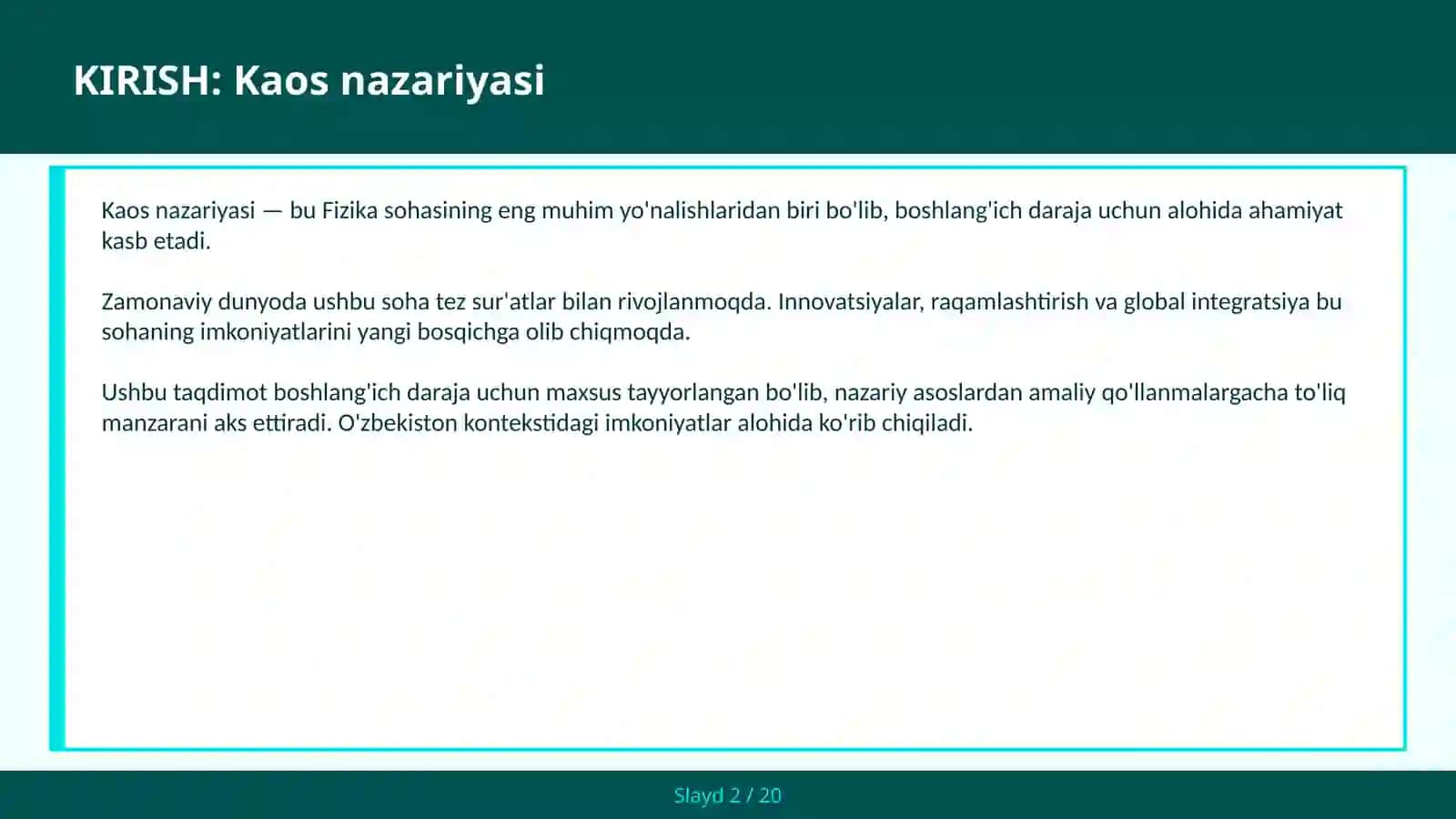 KAOS NAZARIYASI 2