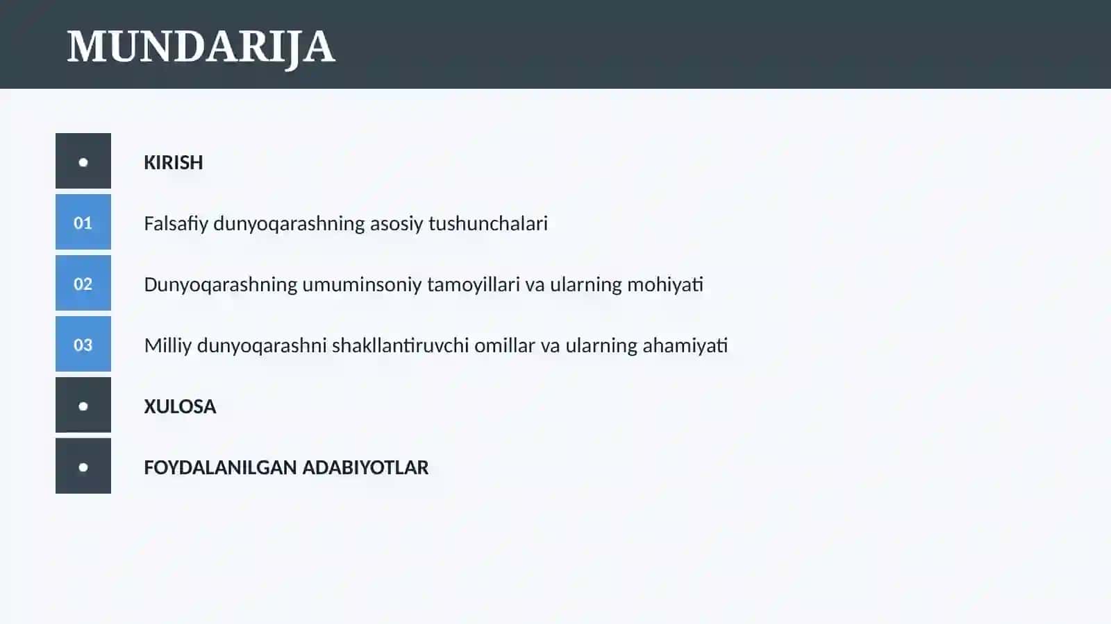 FALSAFIY DUNYOQARASHNING MOHIYATI, UMUMINSONIY VA MILLIY XUSUSIYATLARINI O’RGANISHNING AHAMIYATI 2