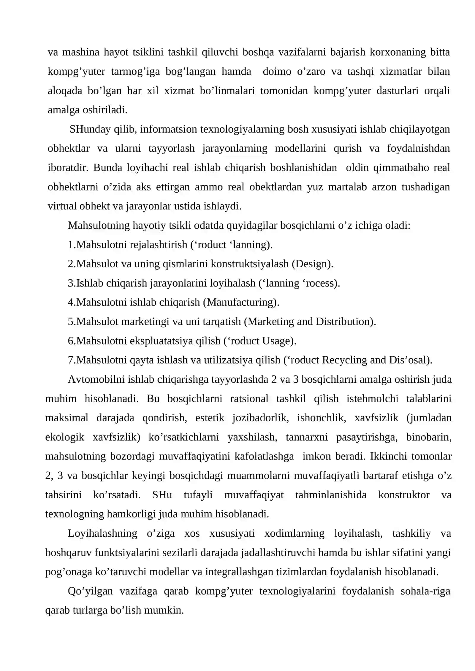 TEZKOR PROTOTIPLASH (RPT)–INFORMATSION TEXNOLOGIYaLARDAN FOYDALANISH MISOLI. LAZERLI-KOMPYuTERLI MAKETLASHTIRISH USULLARI 2
