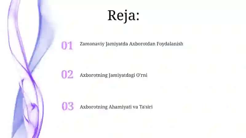 Axborotning jamiyatda tutgan o'rni va ahamiyati 2