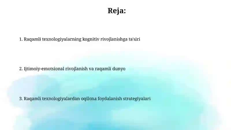 Raqamlitexnologiyalarbolalaronginingshakllanishigata 'siri 2