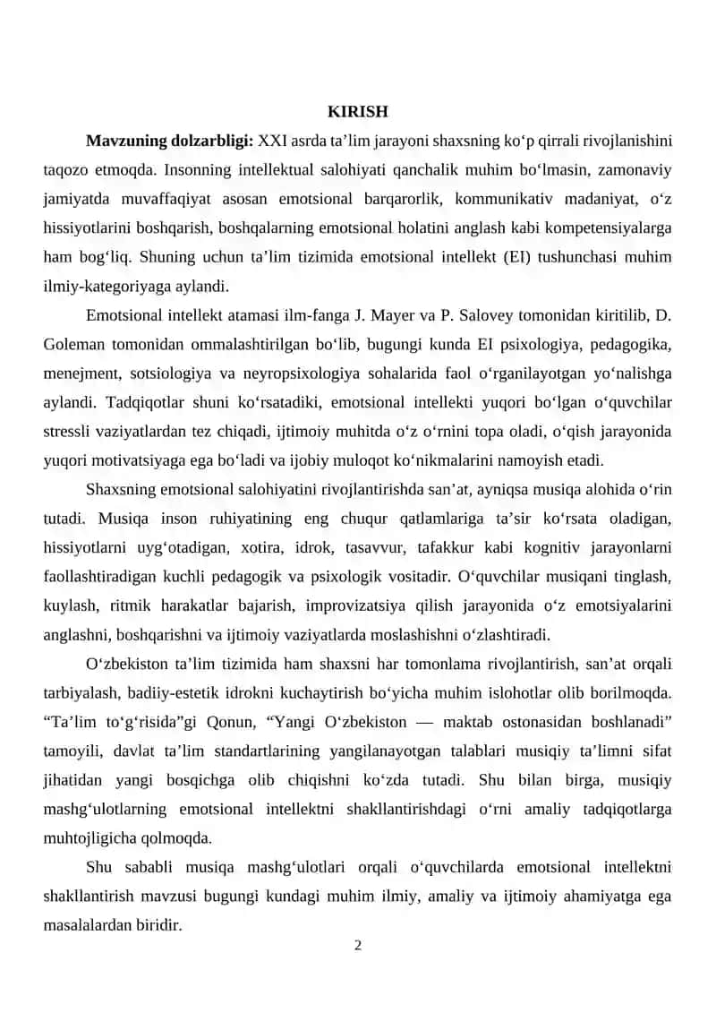 Musiqiy mashg'ulotlar orqali emotsional intellektni shakllantirish 2
