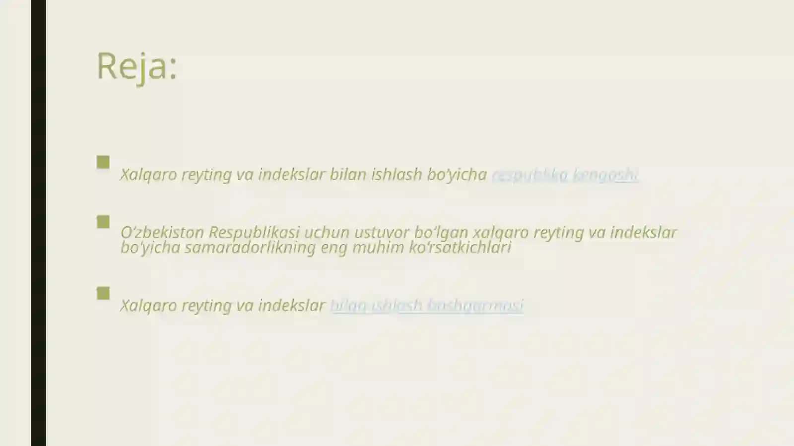 O'zbekistonning xalqaroreytinglardagi ko'rsatkichlari 2