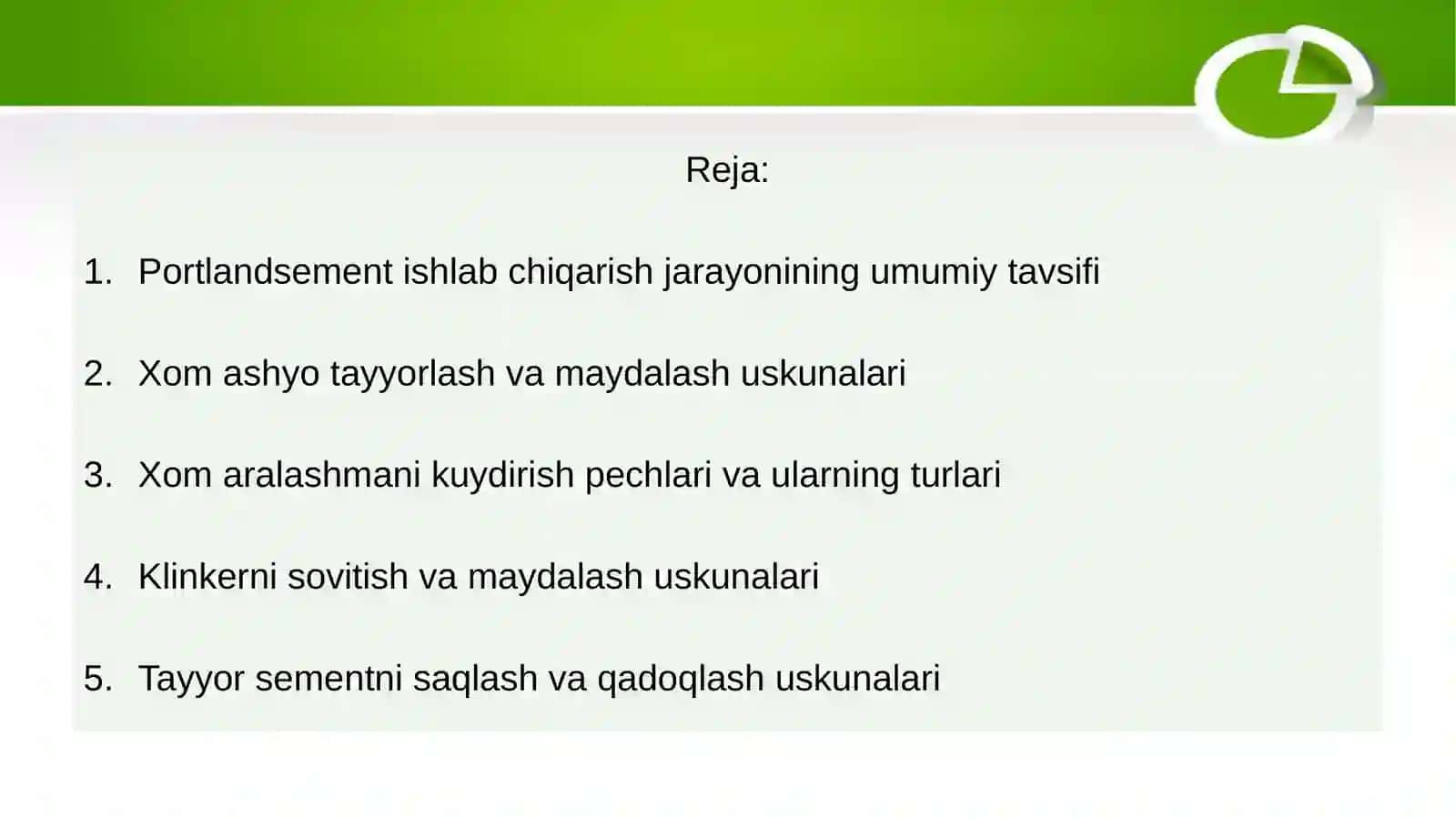 Portlansment ishlab chiqarishdagi uskunalar 2