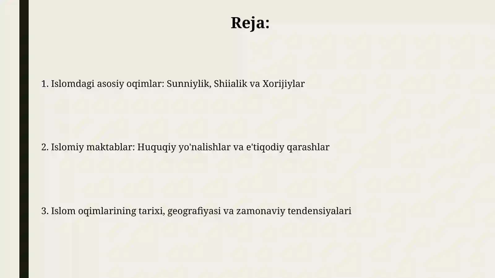 Islomdagiyoʻnalishlarvamazhablar 2