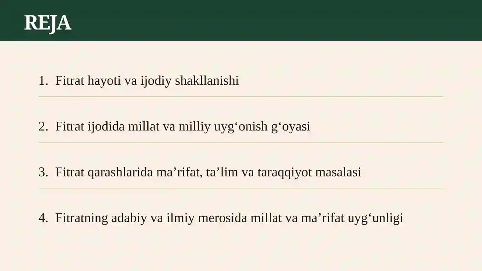 FITRAT IJODIDA MILLAT VA MA'RIFAT MASALASI 2