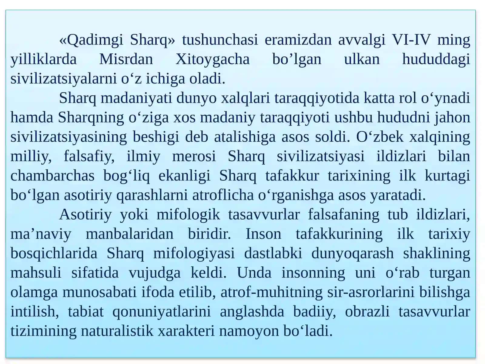 FALSAFIY TAFAKKUR TARAQQIYOTI BOSQICHLARI: SHARQ FALSAFASI. 2