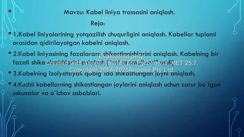 Kabel liniya trassasini aniqlash 2