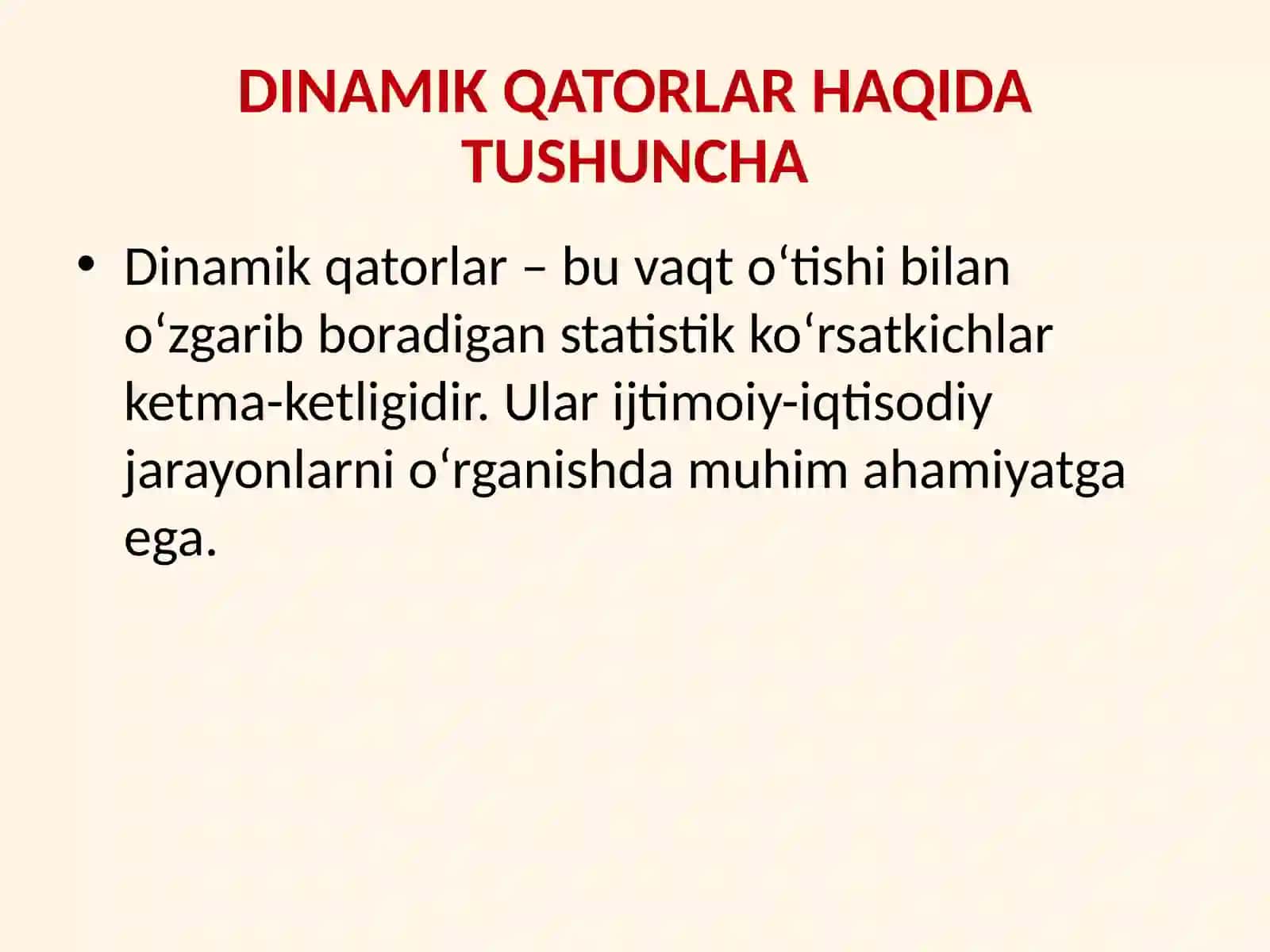 Dinamik qatorlar 2