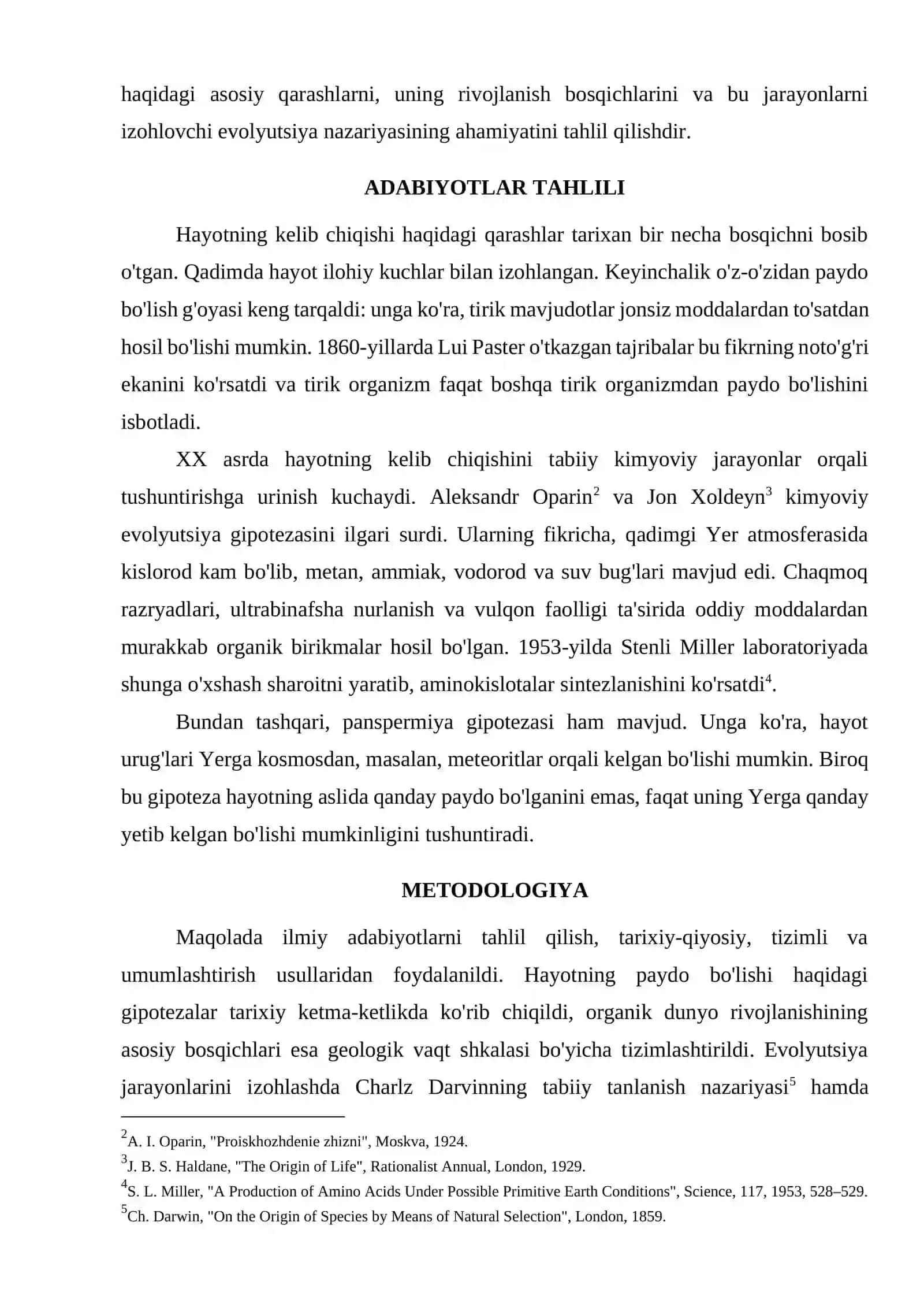 Yerda hayotning paydo bo'lishi hamda rivojlanishi 2