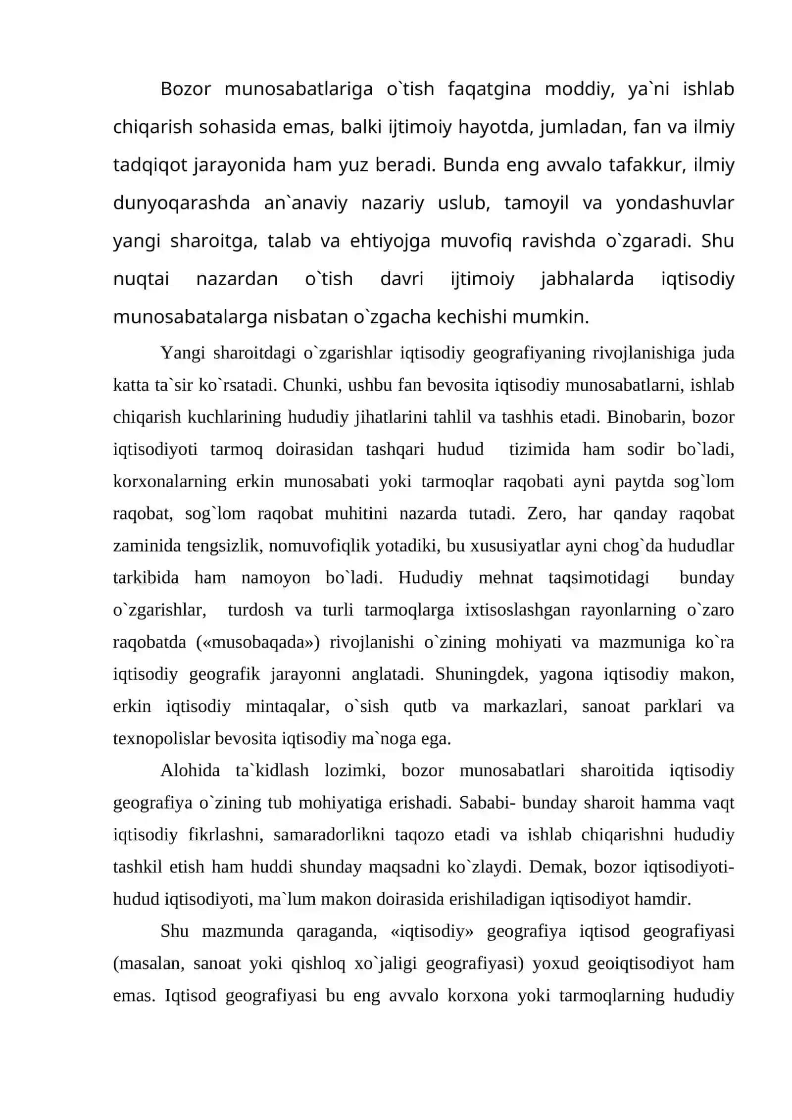 Bozor iqtisodiyoti va iqtisodiy geografiya 2