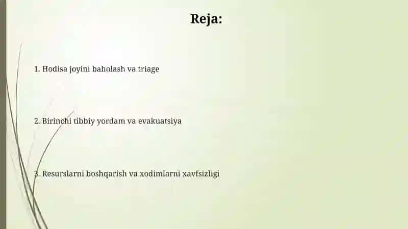 Shikastlanish o‘choqlarida tibbiy yordamni tashkillashtirish 2