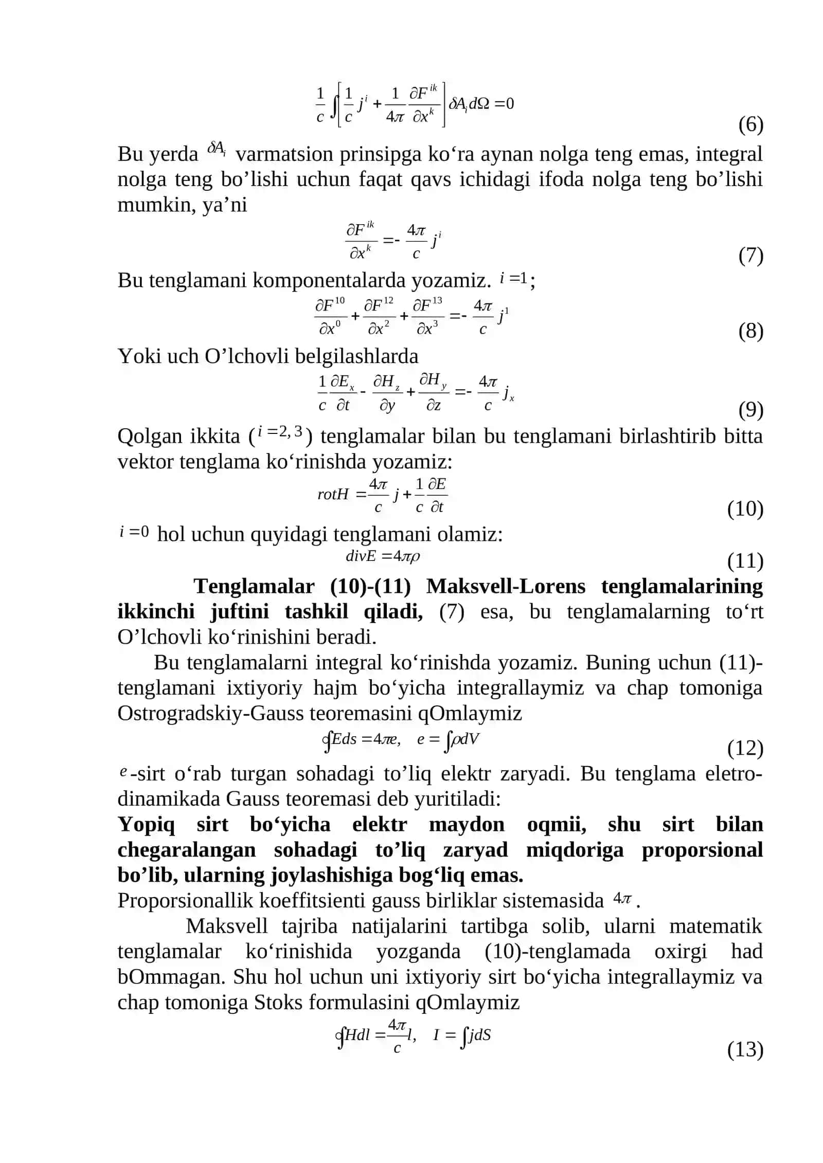 Elektr va magnit maydon tenglamalari 2