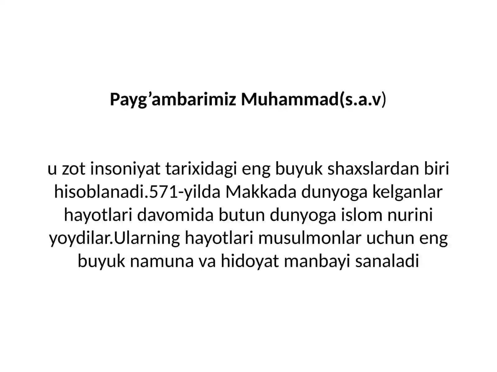 Payg’ambarimiz tarixi 2