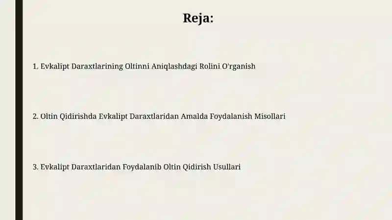 Evkalipt va Oltin Qidirish Texnologiyalari 2
