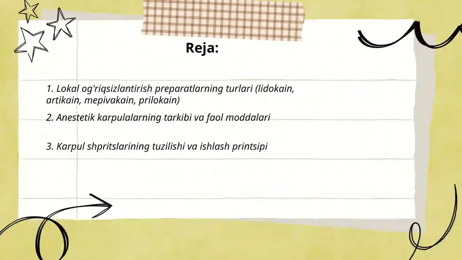 Lokal og'riqsizlantirish preparatlari 2