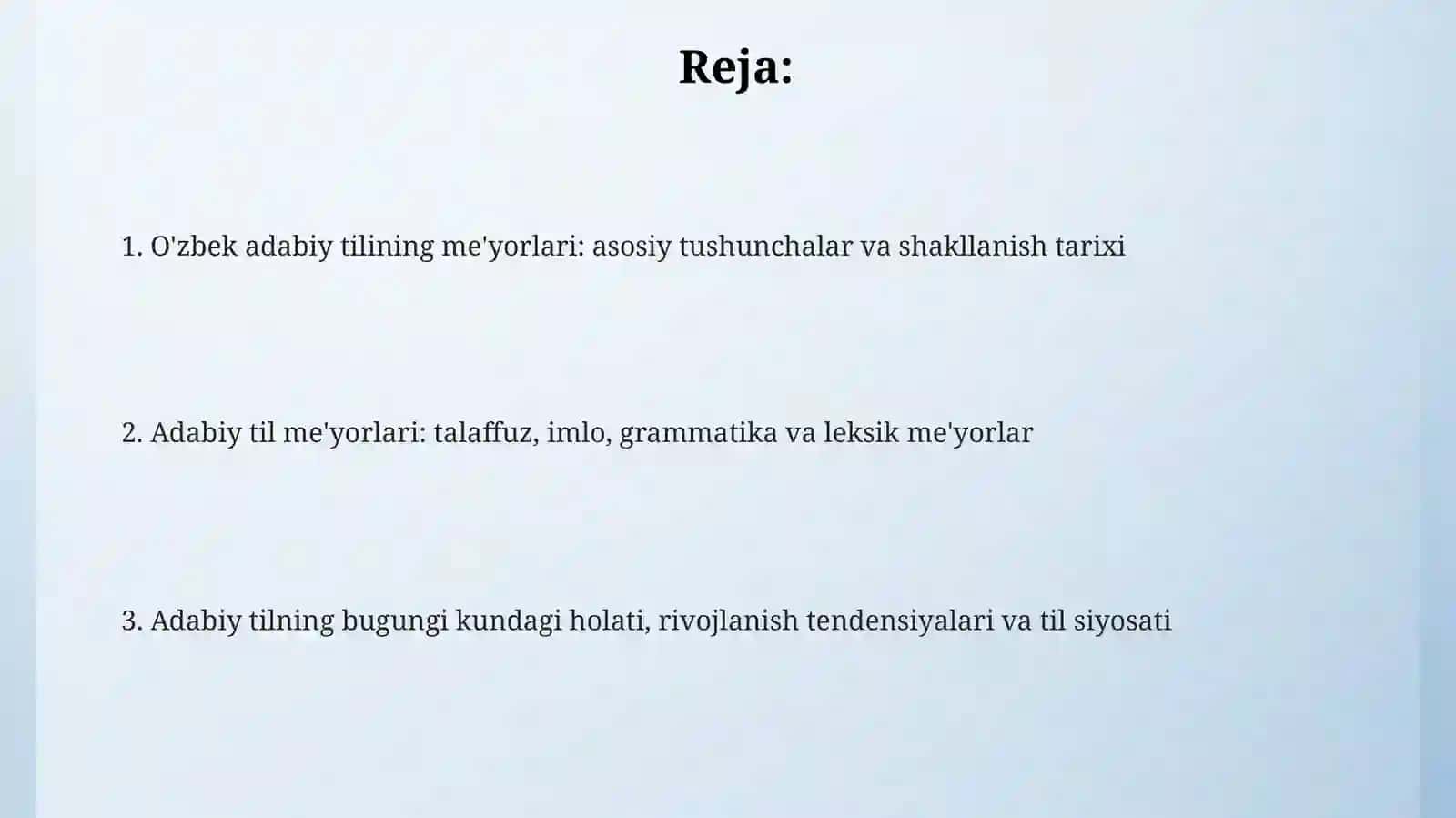 O'zbek tilining adabiy til me'yorlari 2