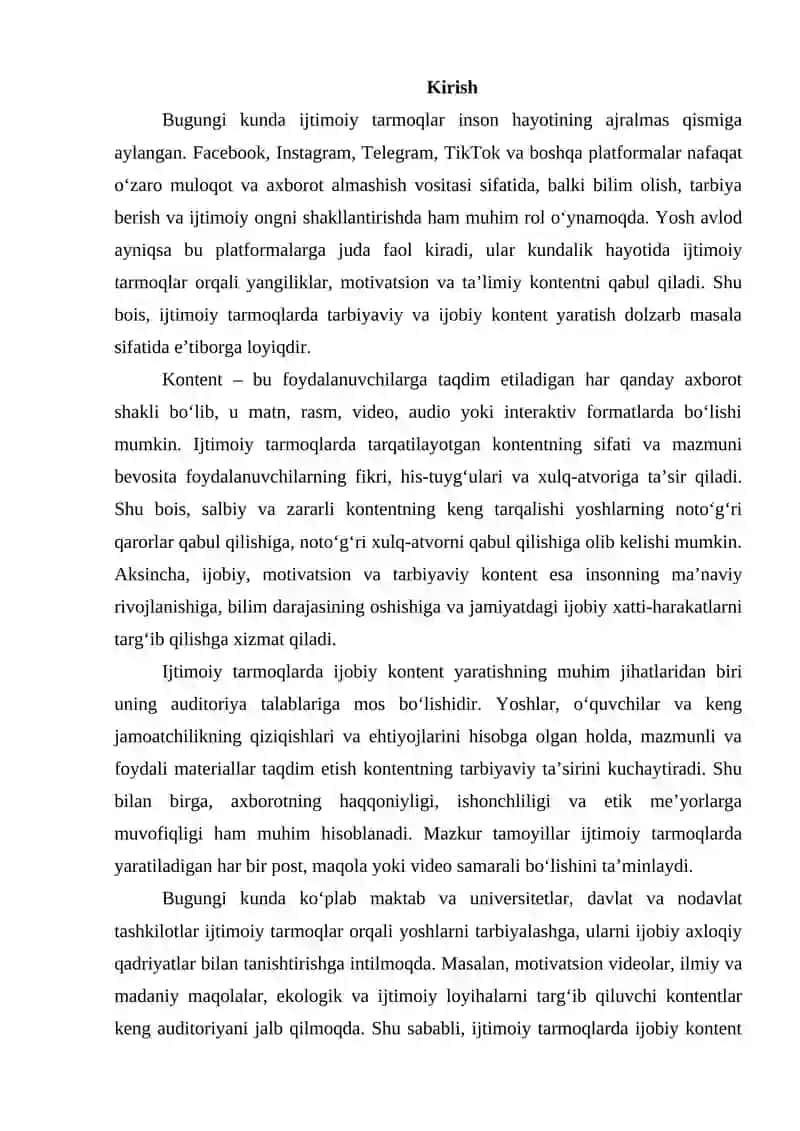 Ijtimoiy tarmoqlarda ijobiy kontent yaratish va tarbiyaviy ta’sir 2